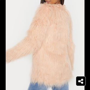 Pretty Little Thing Jackets & Coats - Nude Shaggy Faux Fur Jacket Pretty Little Thing Jackets & Coats - Nude Shaggy Faux Fur Jacket
